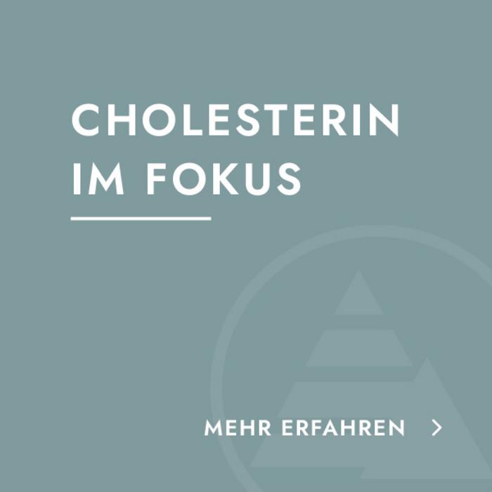 dekorative Kachel mit Link zu einer Information zu Cholesterin